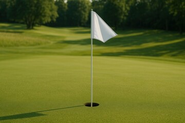Obraz premium Golf course flag green serenity