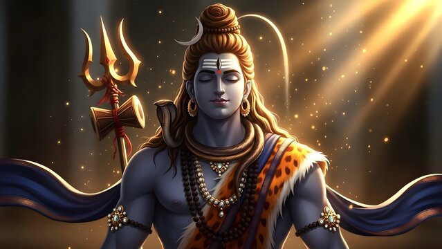 Shiva with cinematic background, made by Ai