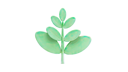 Stylized Green Plant with Oval Leaves