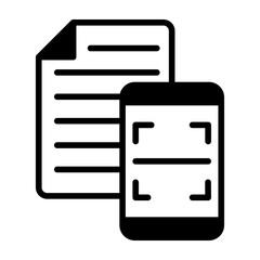 File Scanner Icon Mixed Style Vector Illustration