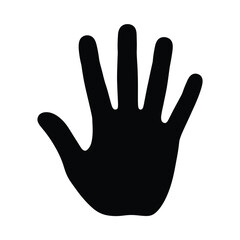 black hand silhouette with five fingers high quality