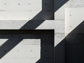 A blank white vertical poster mockup featuring realistic geometric window sunlight shadows on a minimalist gray studio wall