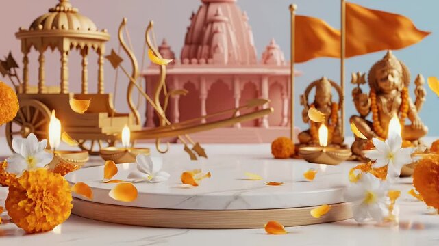 Rama Navami Product Podium Temple Processions Festive Display
