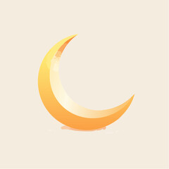 Stylized crescent moon illustration against a light background