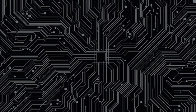Circuit Board: A detailed close-up of a circuit board, a complex network of electrical pathways and components, symbolizing the intricate workings of modern technology.