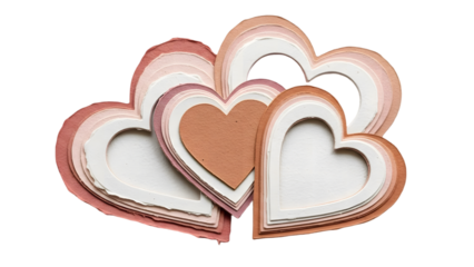 Interlocking hearts isolated on transparent background