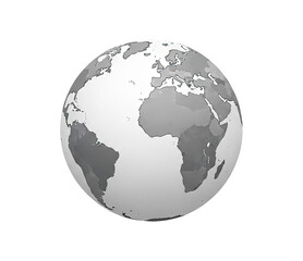 Fototapeta premium Realistic Gray Earth Globe With Continents Visible On A Black Background