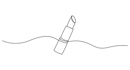 Minimalist one Line art Drawing of a Lipstick