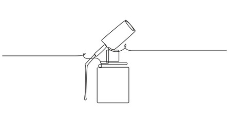 Minimalist one Line art Drawing of a Lipstick