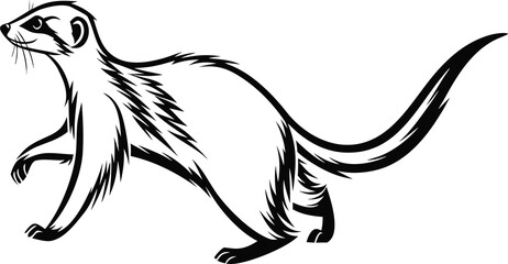 Obraz premium Black Meerkat Painted in Expressive Brushstroke