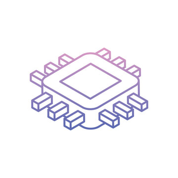 Chip icon clean and modern vector illustration