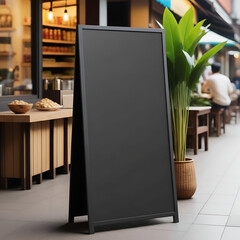 Urban Street Cafe Blank A-Frame Mockup