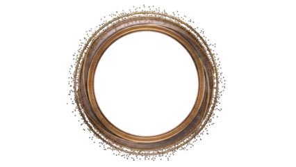 Ornate Gold Circular Frame with Beaded Embellishments