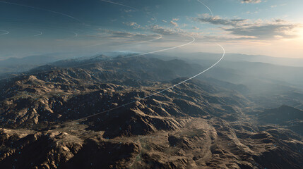 Using digital radar to map terrain, communication technology concept