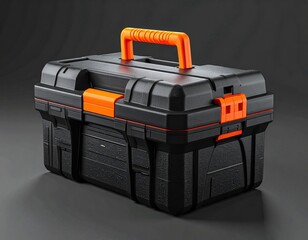 Toolbox Black with orange handle