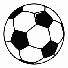 Fototapeta premium A black and white soccer ball with traditional pentagon and hexagon pattern sports ball