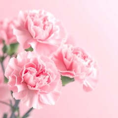 A close-up of pink flowers against a soft pink background
