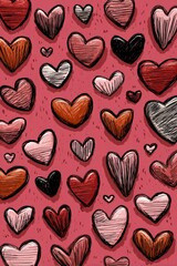 Pink Valentine's Day card with a heart and space for a message, usable as a card, invitation, birthday greeting, Mother's Day card, or March 8th celebration