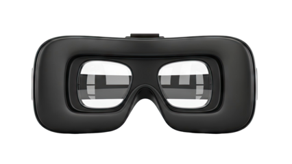 Black VR Headset with Reflective Lenses