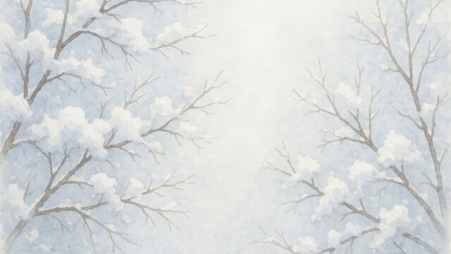 Serene snowy branches artwork