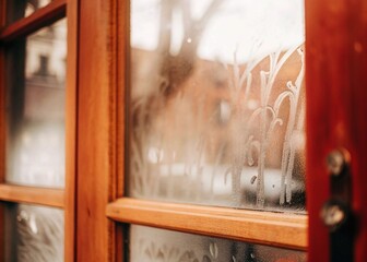 vintage photo frame on wooden background