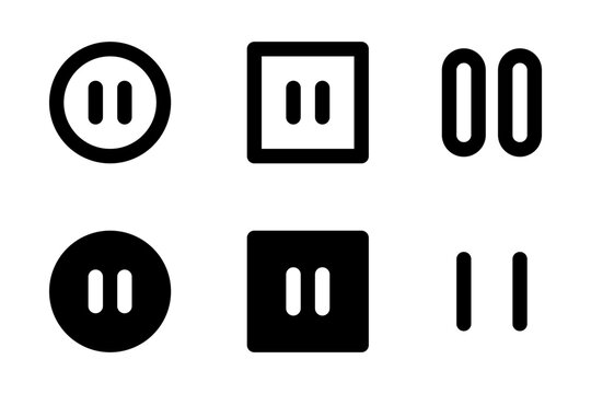 操作ボタン用の一時停止アイコンセット