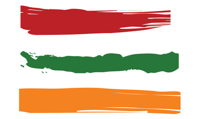 Obraz premium Colorful Paint Brush Stroke Banner . Collection of colorful horizontal paint brush strokes isolated on white background, ideal for banners, labels, backgrounds, and creative design elements.