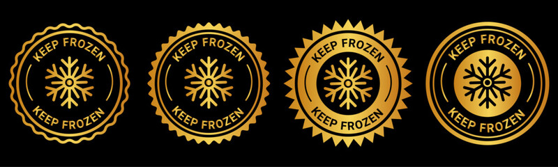 Naklejka premium Keep frozen food storage instruction badge