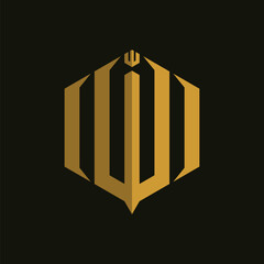 Arabic calligraphy of the name of Allah (God) in hexagon shape.