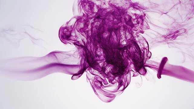 Purple smoke swirling around a dagger on a white background, abstract, fantasy, mysterious atmosphere, dark magic ritual