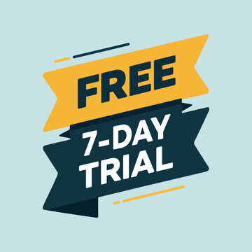 Attractive promotional graphic displaying a free offer with a seven day trial period