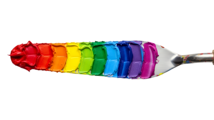 Rainbow colored umbrella isolated on Transparent Background