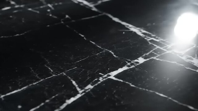 Abstract black and white marble texture with veins and reflections