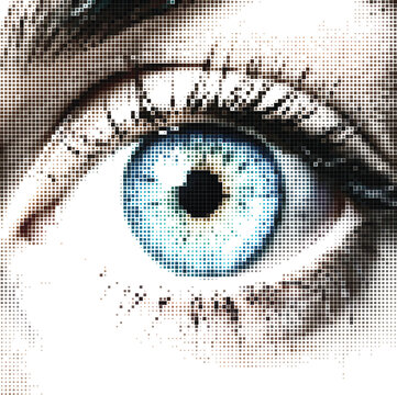 Close Up Human Eye Detail, Iris Vision Perception