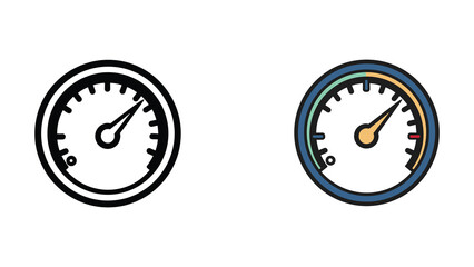 Speedometer icons with different design elements
