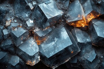 Intricate arrangement of crystalline structures reflecting light