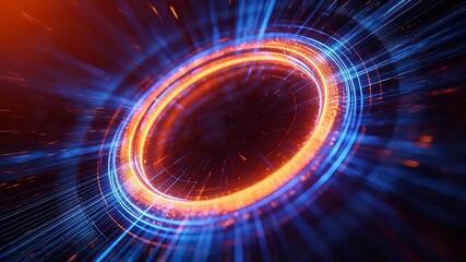 abstract digital light tunnel with glowing motion trails and deep perspective - Powered by Adobe