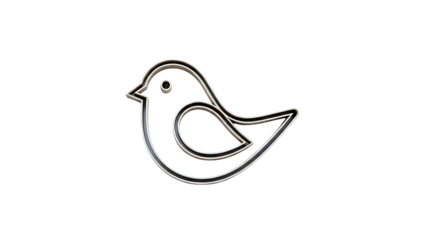 Stylized Bird Icon with Black and Gold Outline