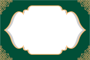 Elegant green and gold Ramadan background with Islamic ornamental frame design