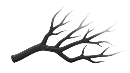 Black tree branch with sharp, pointed twigs