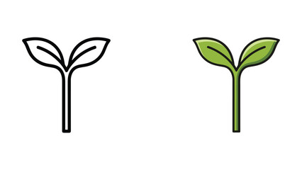 Simple plant illustration with green leaves