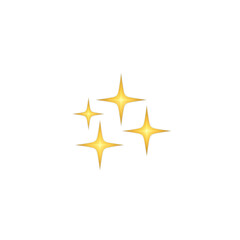 Obraz premium Bright golden sparkles shine and twinkle on a clean white background