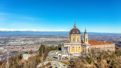 Basilica di Superga in Piemonte, Italy - offering one of the best views to the swiss-italian alps