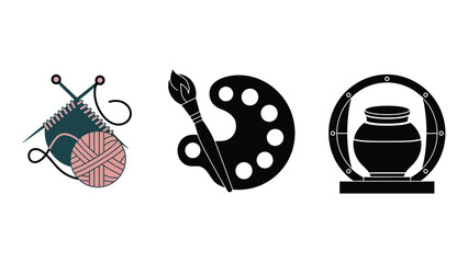 A creative illustration of art supplies and crafting tools