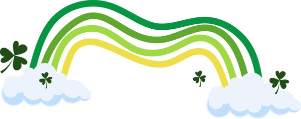 Obraz premium St. Patrick's Day Rainbow and Shamrocks
