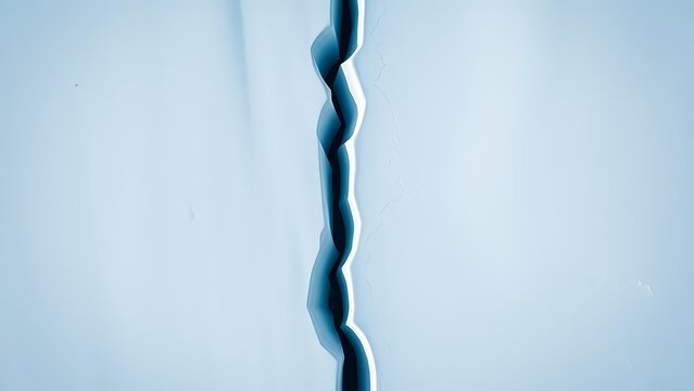 uriel. Aerial view of a deep lightning-shaped crack splitting a smooth glacier surface. travel magazines, destination branding, designed for travel destination branding, used by lab technicians.