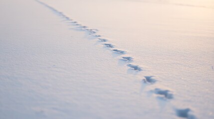 A series of fading footprints extending in fresh snow towards a distant horizon. wellbeing guides, coaching materials, designed for mental health education and mindfulness programs.