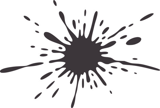 Dark grey ink splash splatter abstract shape