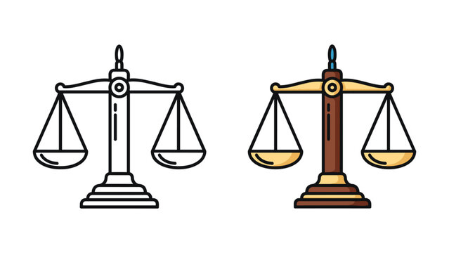 Balance scale illustration set