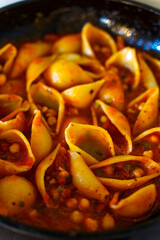  Conchiglie Pasta Shells with Rich Tomato Sauce and Chickpeas